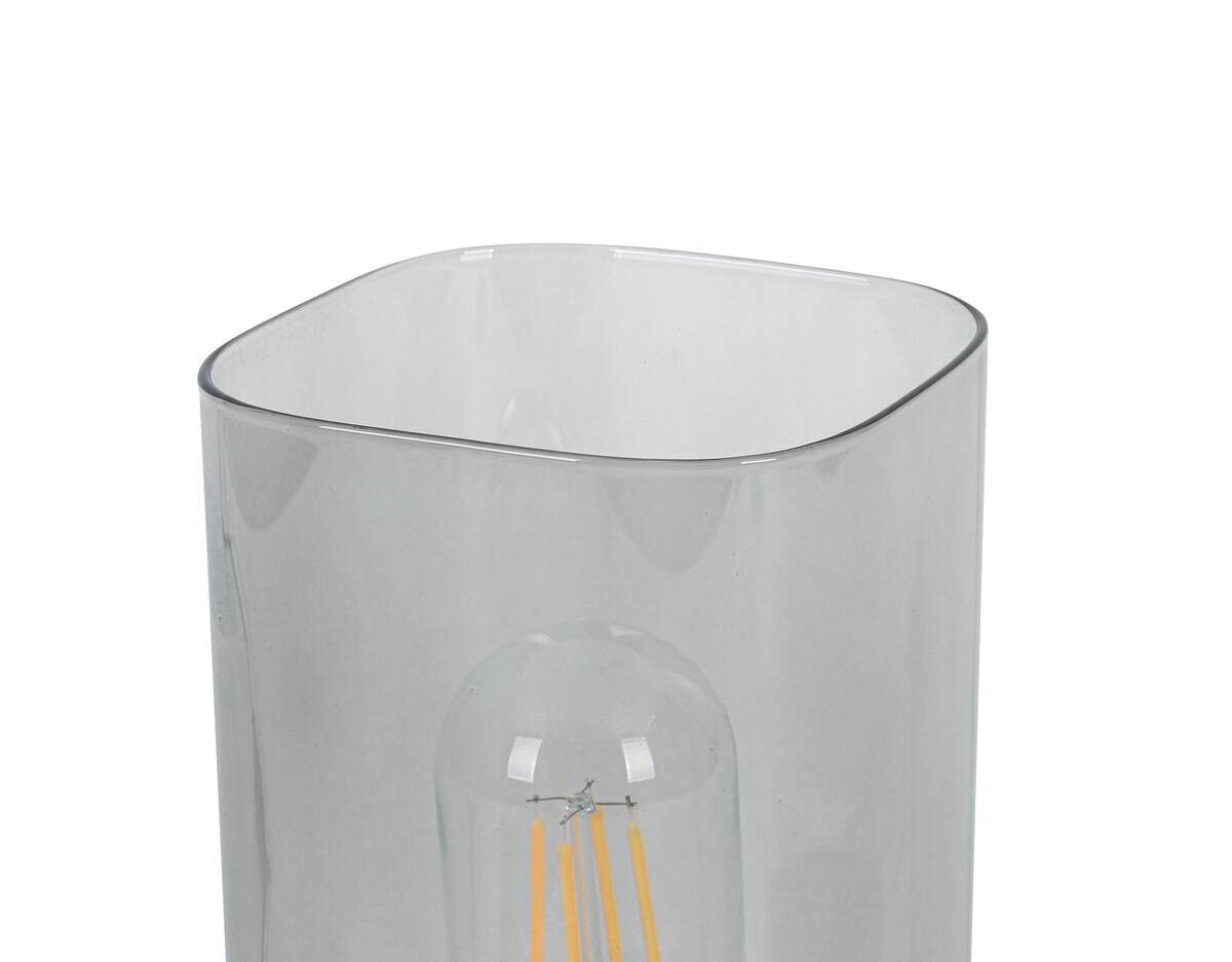 Nolo Tischleuchte Paige Rauch Glas B/H/L: ca. 9,5x20x9,5 cm E27 1 Brennstellen