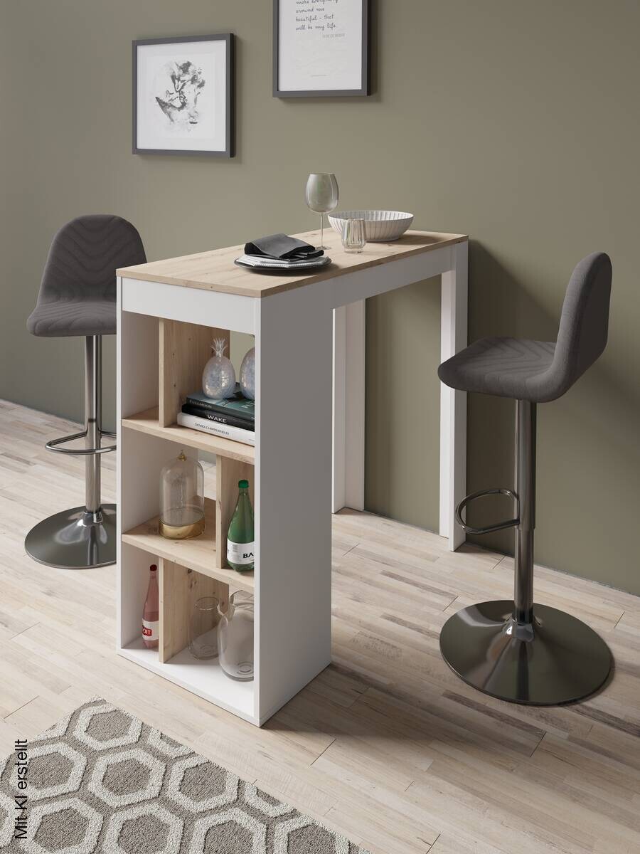 Bartisch MOBY Eiche Artisan Nachbildung weiß B/H/T: ca. 110x104x50 cm