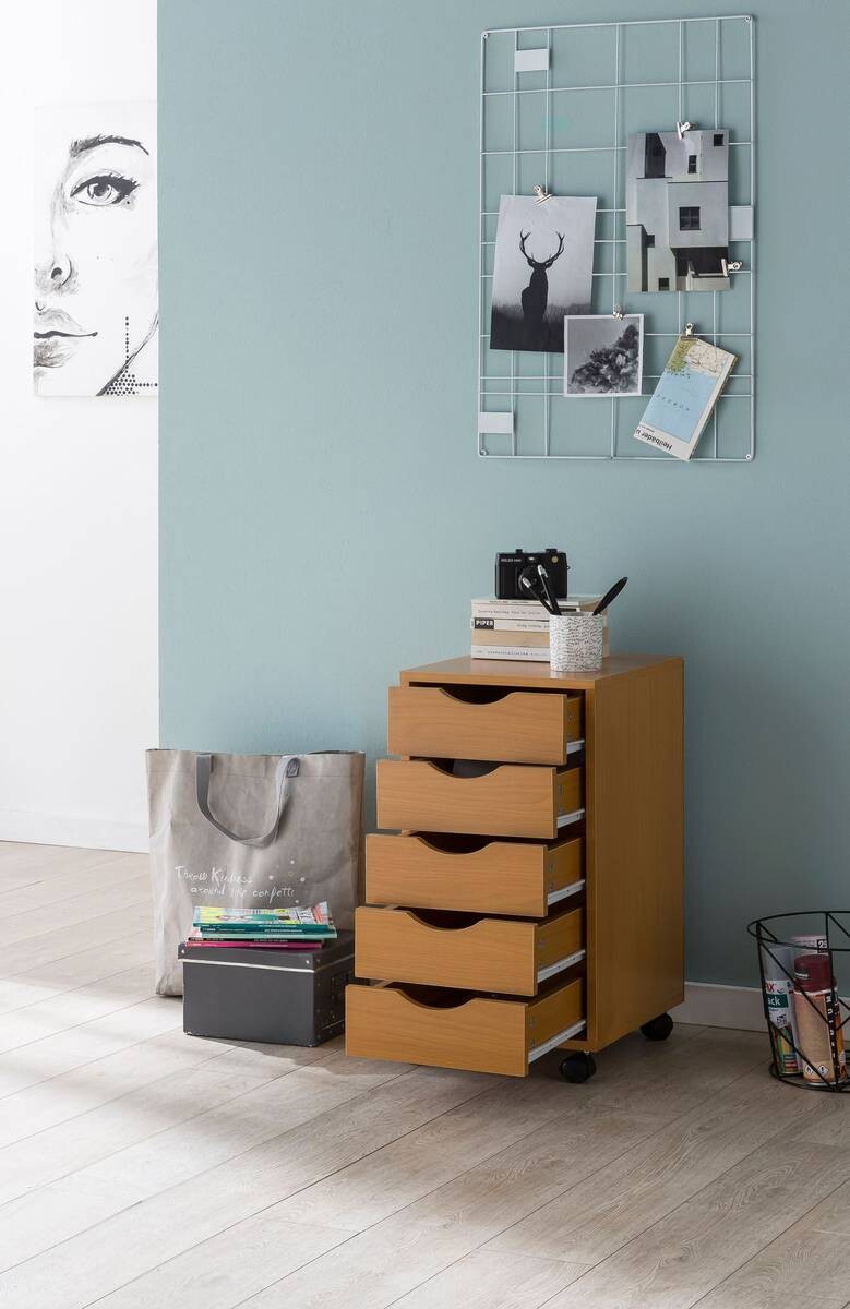 Rollcontainer braun Spanplatte B/H/T: ca. 33x64x38 cm