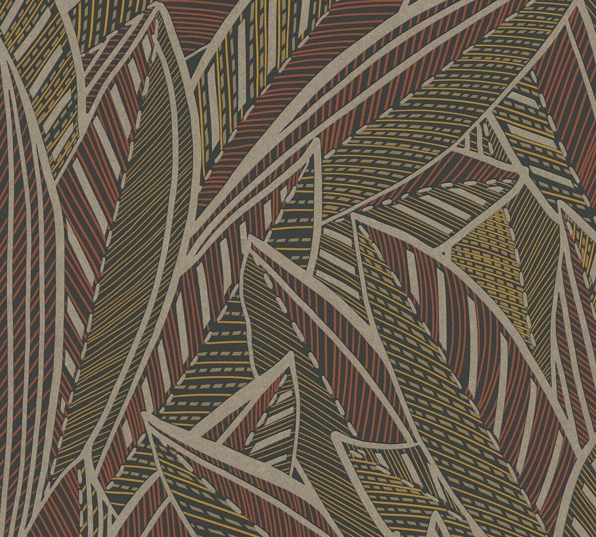 A.S.Creation Vliestapete gelb rot braun B/H/D: ca. 53x1005x9,7 cm
