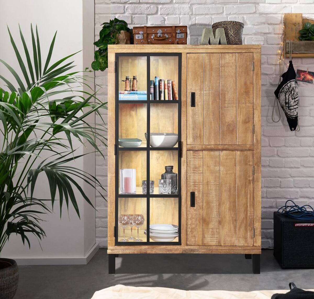 Highboard Kali latte Mango B/H/T: ca. 100x145x40 cm