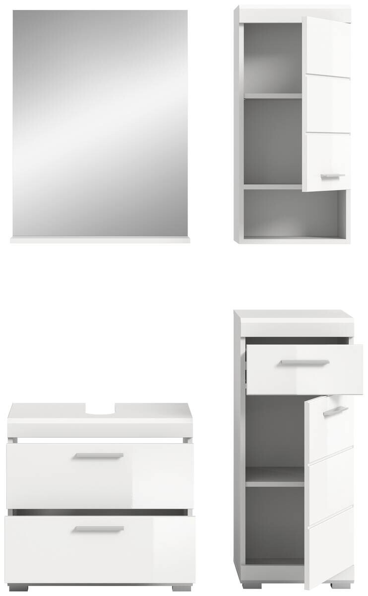 Badezimmer-Set Scout weiß weiß Hochglanz B/H/T: ca. 112x191x37 cm