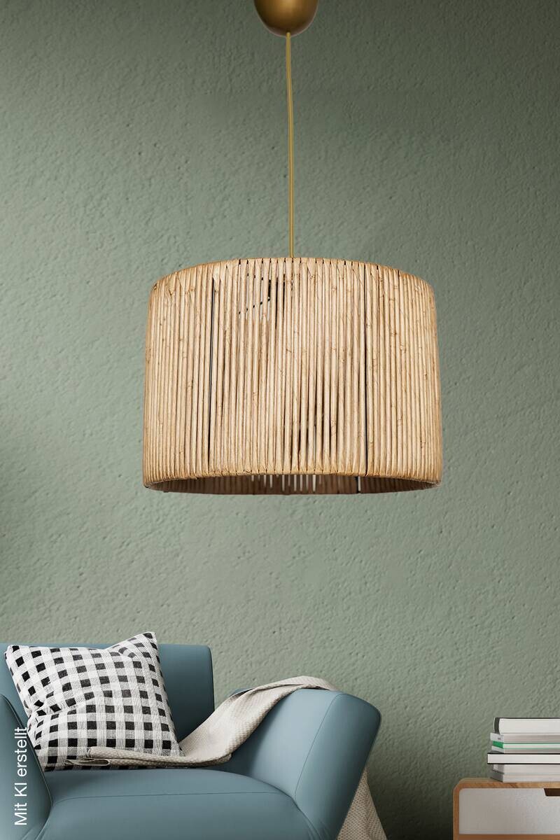 Opviq Pendelleuchte natur B/H/T/L/D: ca. 30x70x30x30x30 cm E27 1 Brennstellen