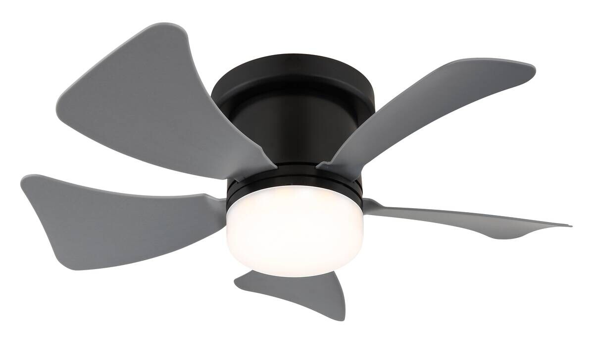 GLOBO Deckenventilator Opal grau mattschwarz H/D: ca. 13x40,6 cm max. 10 W