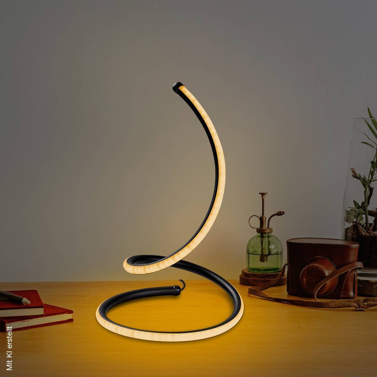 Opviq LED-Tischleuchte schwarz Metall B/H/T: ca. 25x40x25 cm