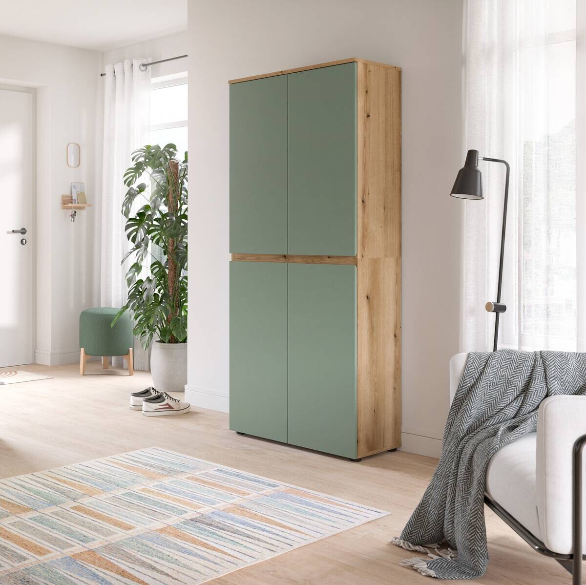Schrank SCARPA Evoke Oak Nachbildung grün B/H/T: ca. 70x175x37 cm