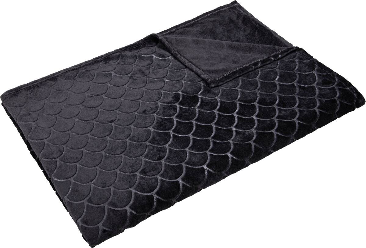 Flanelldecke anthrazit 100% Polyester B/L: ca. 160x220 cm