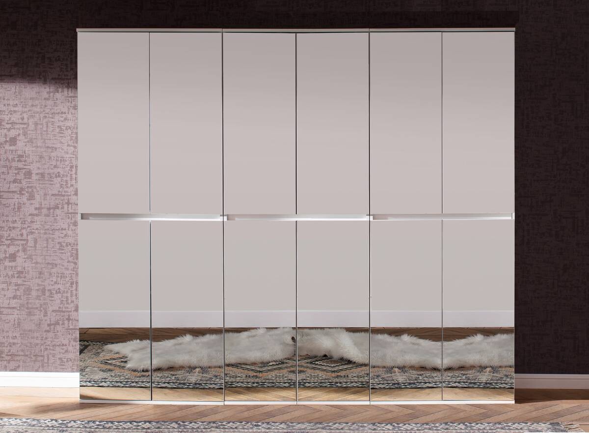 Garderobenschrank Mirror weiß B/H/T: ca. 222x191x34 cm