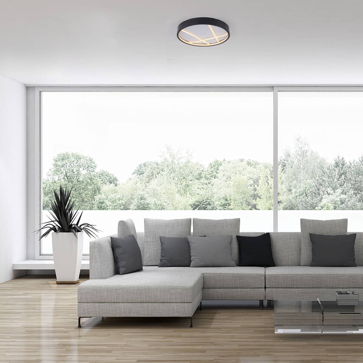 Just Light LED-Deckenleuchte Mikado schwarz H/D: ca. 5,3x40 cm