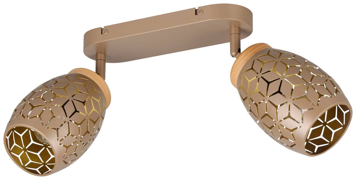 Reality Spot 2-flg. Bidar kaffee gold Metall B/H/L: ca. 28x27x12 cm E14 2 Brennstellen