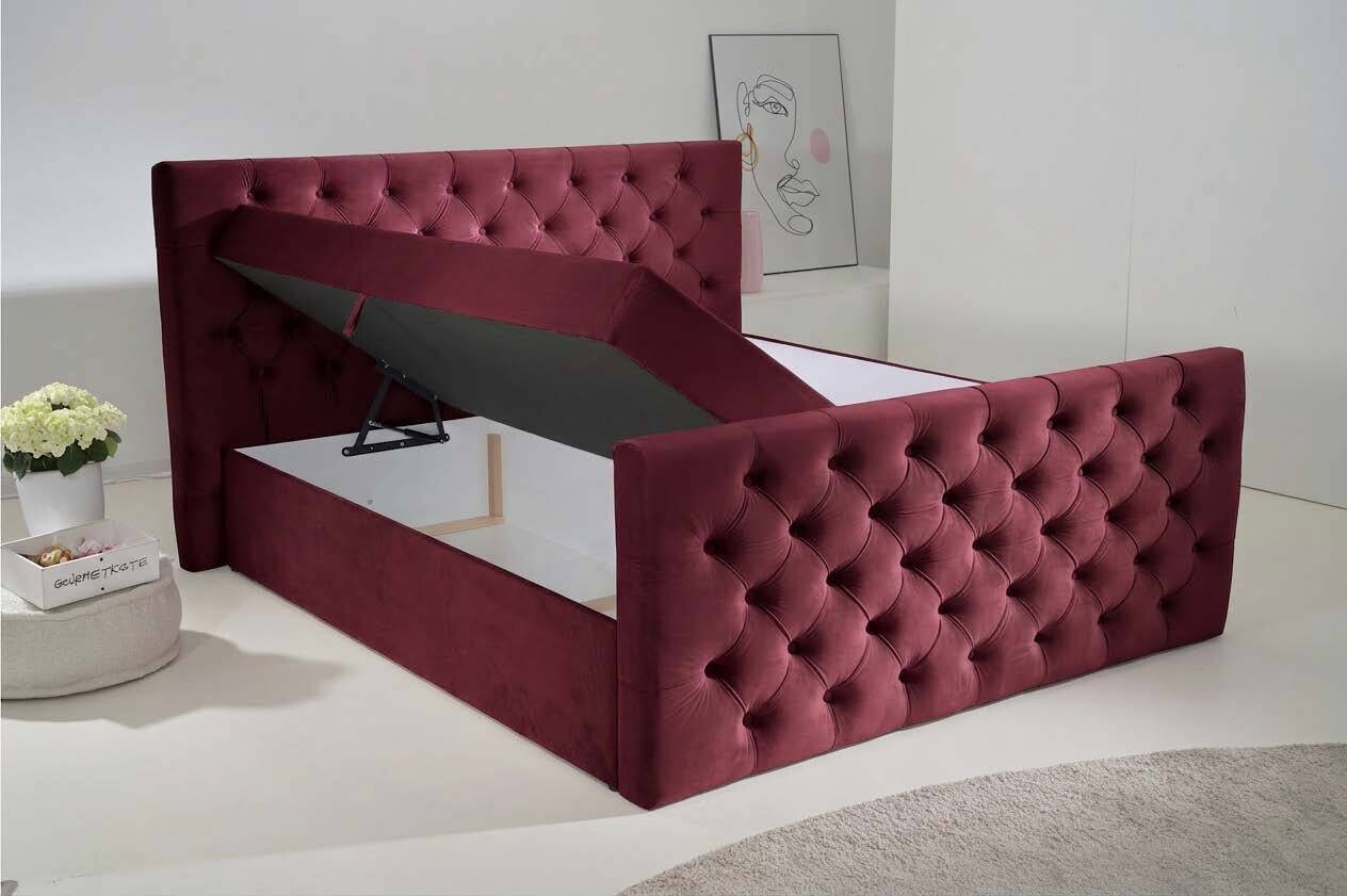 Boxbett Glow burgund Liegefläche B/L: ca. 140x200 cm