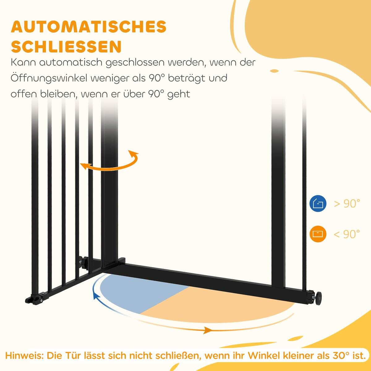 PawHut Türschutzgitter schwarz Kunststoff B/H/L: ca. 2x77x80 cm