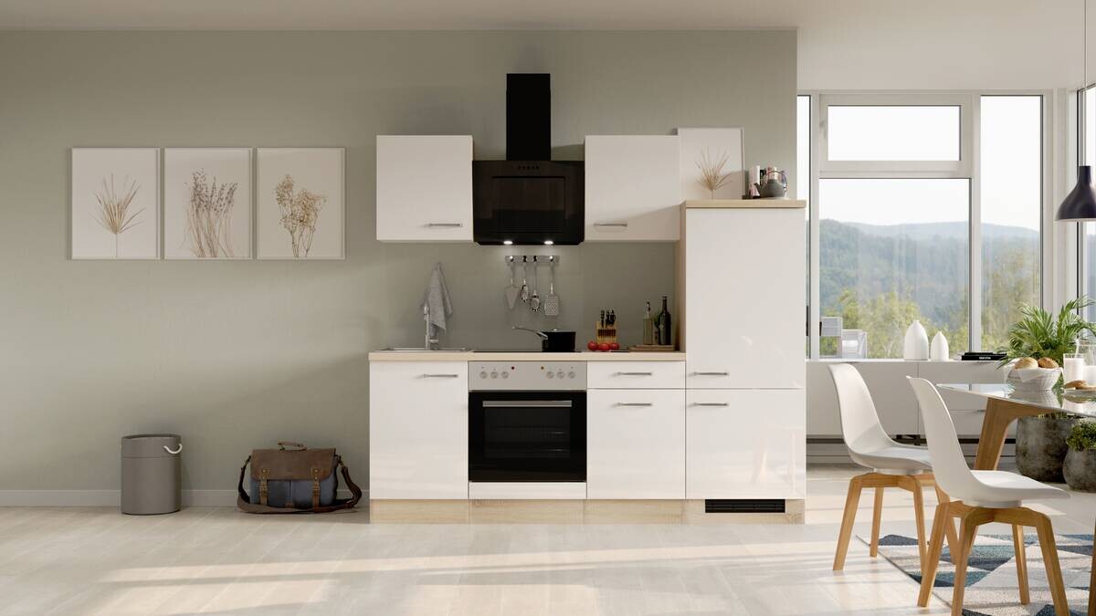 Küchenblock Valero weiß Hochglanz B/H/T: ca. 220x200x60 cm