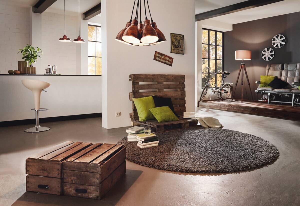 Eglo Pendelleuchte Priddy Kupfer Metall B/H/L: ca. 38,5x110x38,5 cm E27 7 Brennstellen