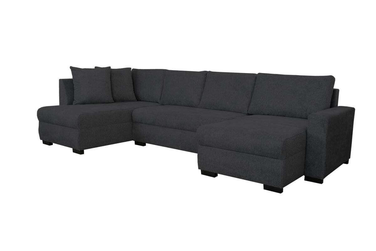 Wohnlandschaft schwarz Microfaser B/H/T: ca. 312x90x169 cm