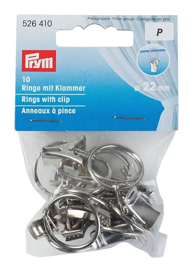 Prym Ringe mit Klammer silber Metall 10er Pack