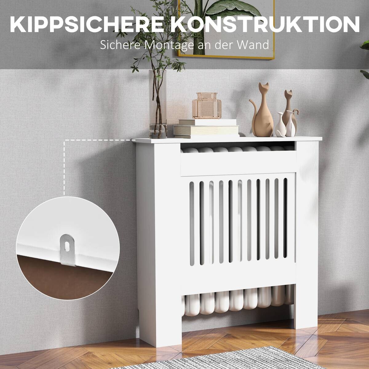 HOMCOM Heizkörperverkleidung weiß B/H/T: ca. 79x81x19 cm