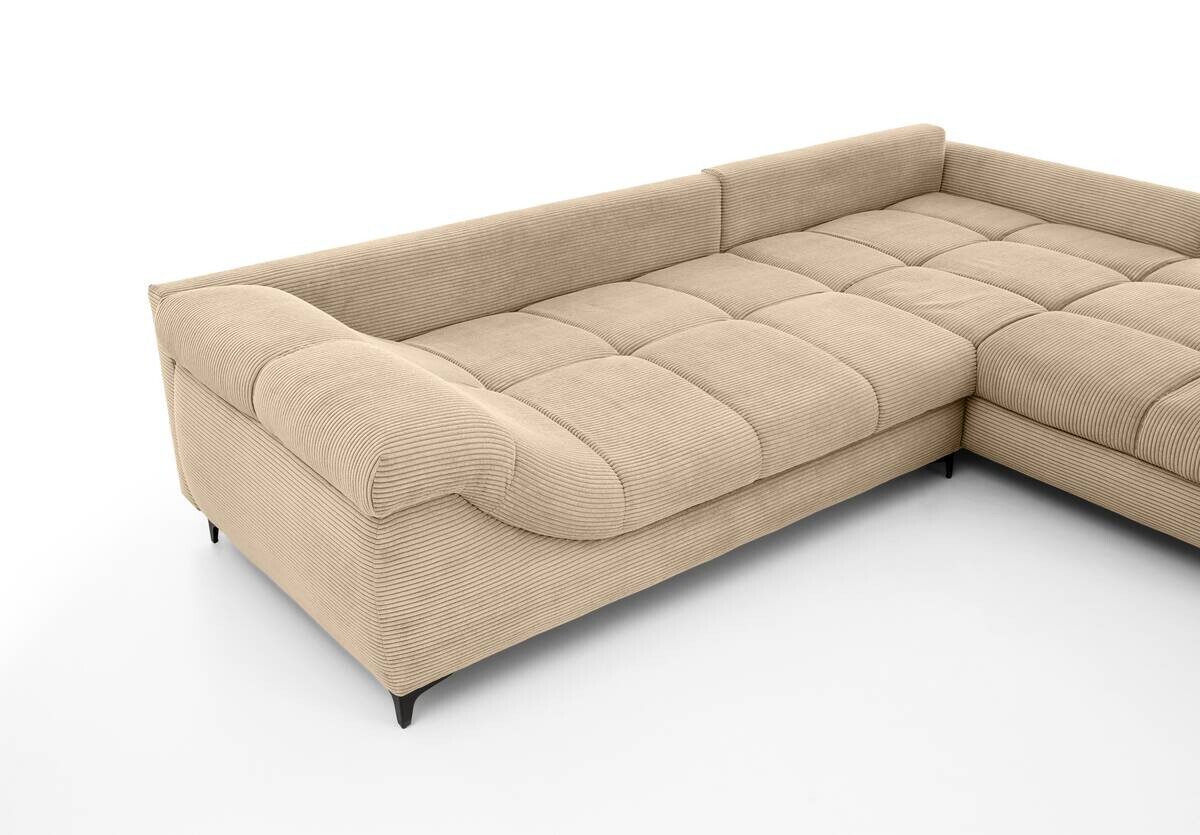 Ecksofa taupe Microfaser B/H/T: ca. 332x96x227 cm