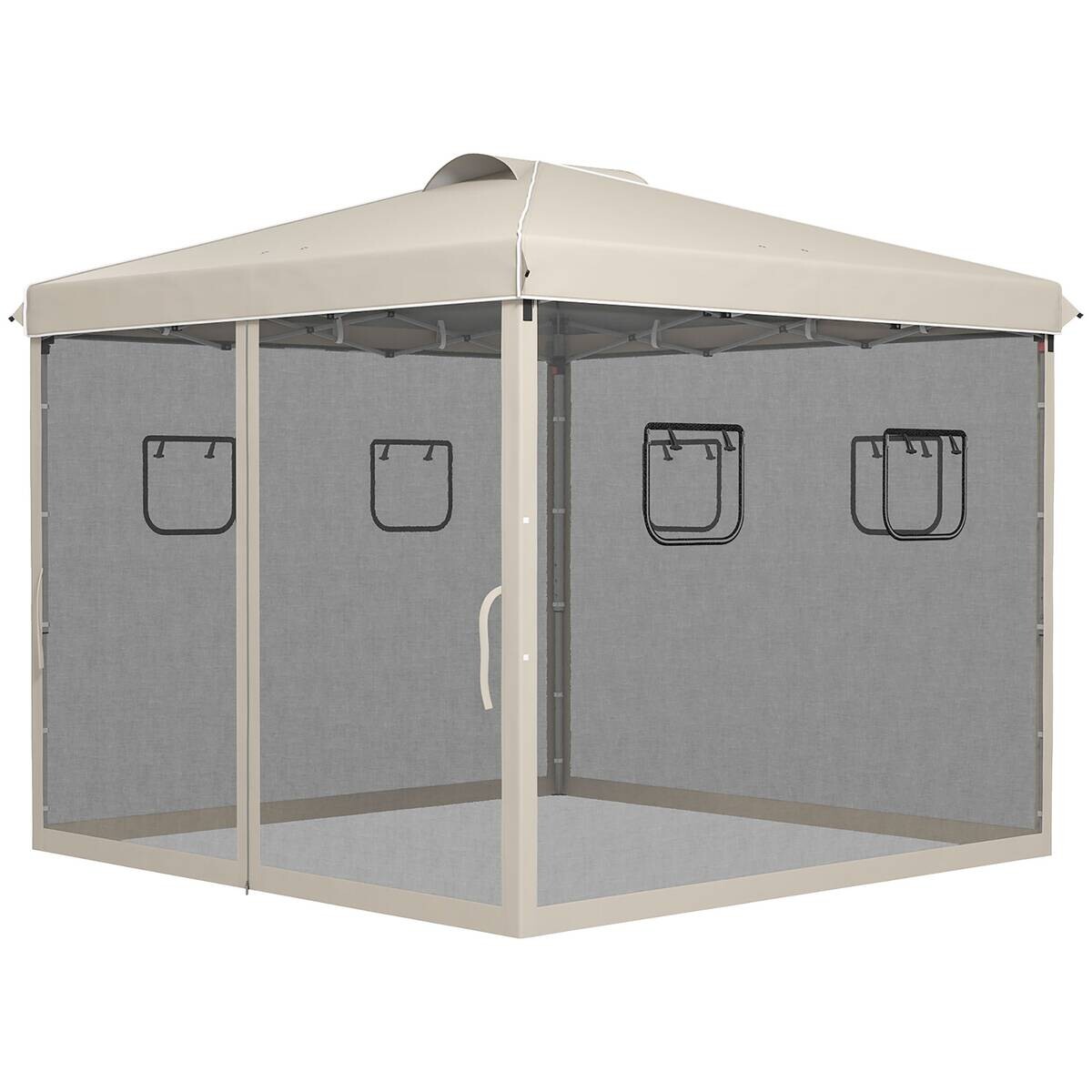 Outsunny Pavillon beige Polypropylen B/H/L: ca. 297x297x287 cm