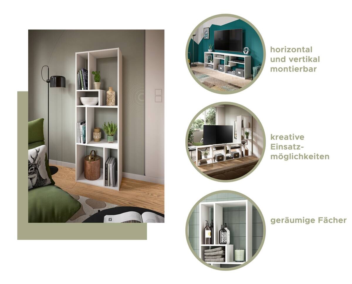 Regal Tommy weiß B/H/T: ca. 159x54x28 cm