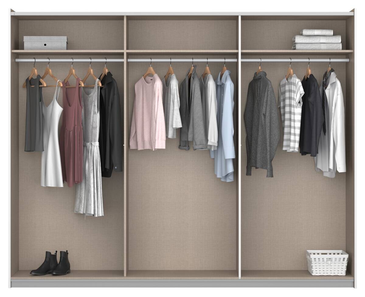 Schwebetürenschrank Neo Alpinweiß B/H/T: ca. 261x210x59 cm