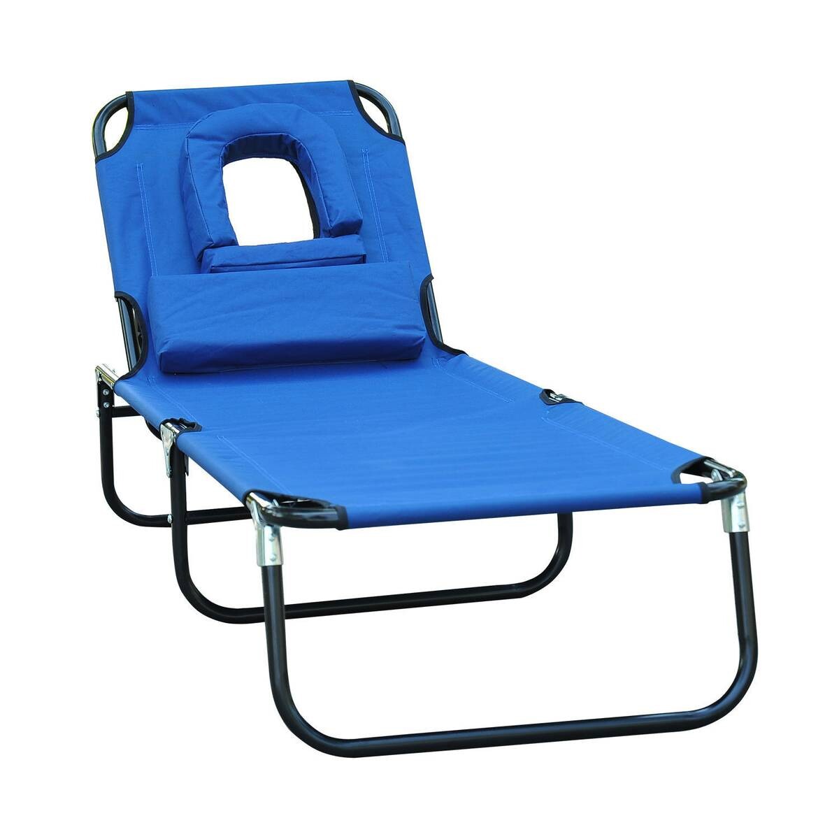 Outsunny Sonnenliege blau Stoff B/H/L: ca. 56x28x190 cm