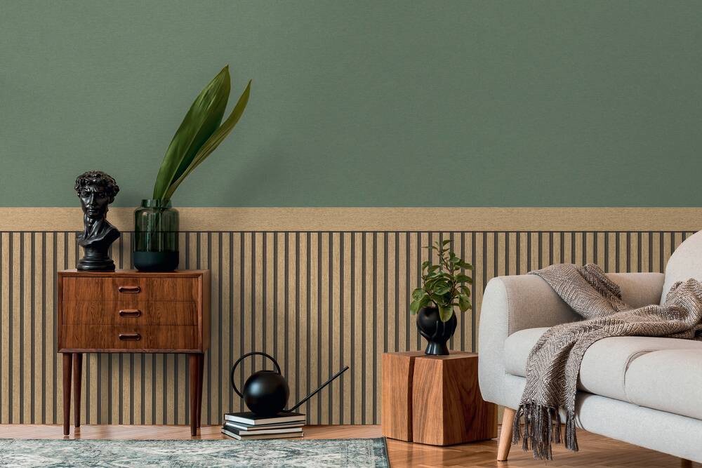 Vliestapete Holzoptik hellbraun schwarz B/L: ca. 106x5000 cm