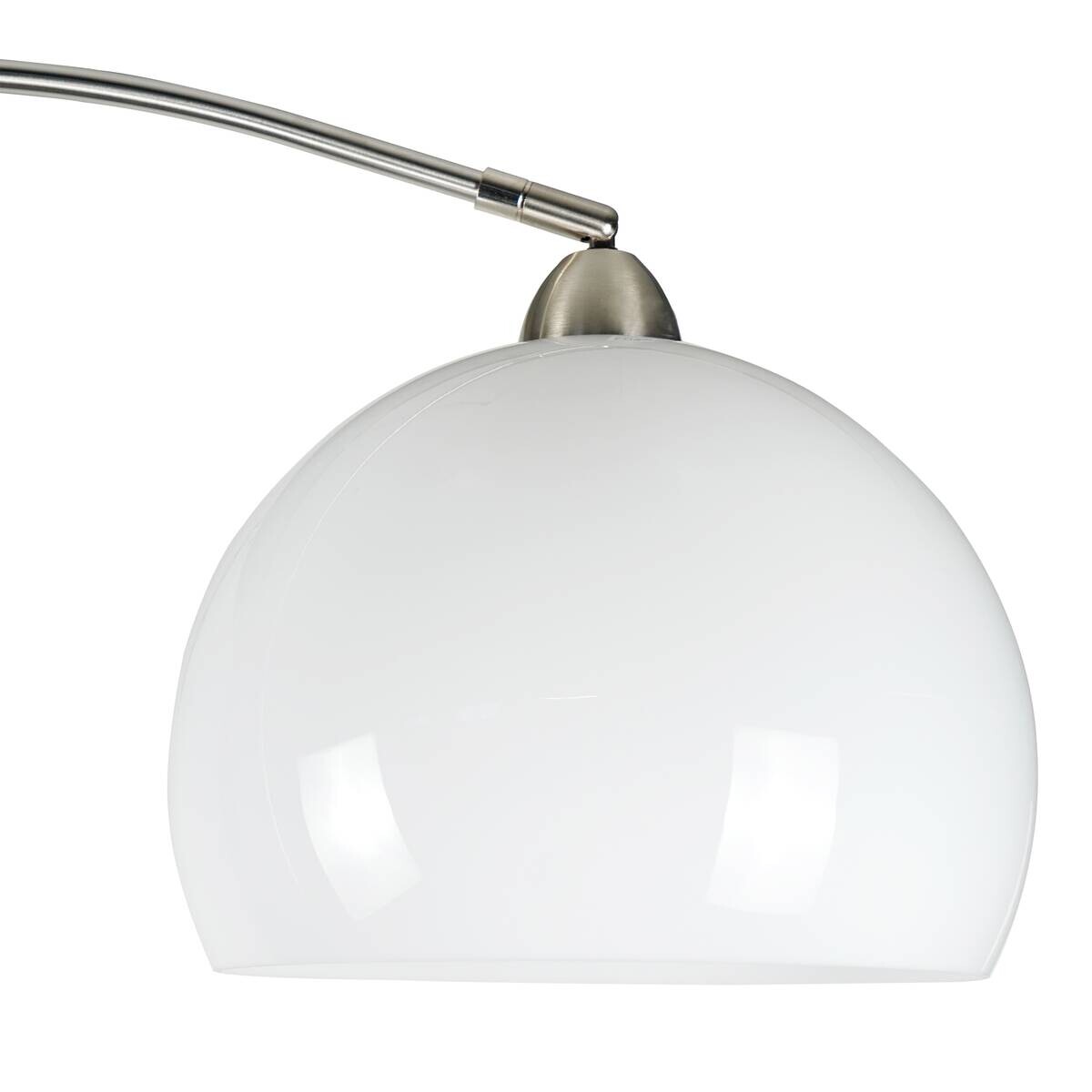 POCOline Stehlampe Arco weiß nickel Metall Kunststoff H: ca. 208 cm E27 1 Brennstellen