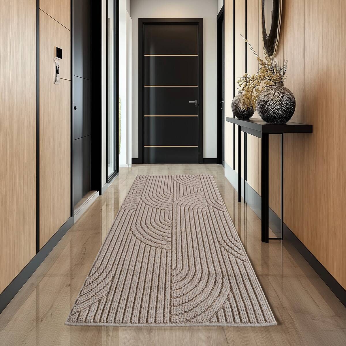 Ayyildiz Kurzflorteppich HELIX beige B/H/L: ca. 80x0,7x250 cm