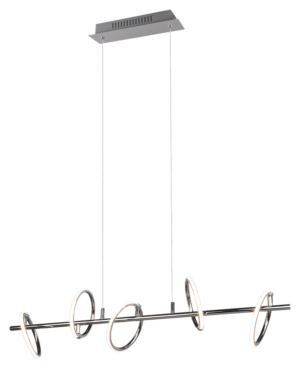 Reality Pendelleuchte Aro Chrom Metall Kunststoff B/H/T: ca. 90x150x17 cm