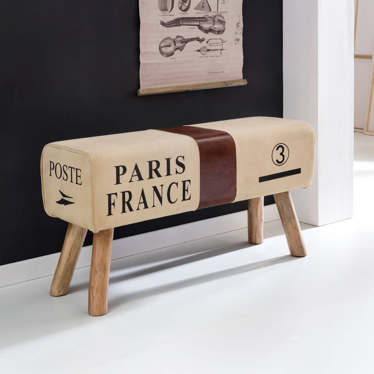 Wohnling Sitzbank beige B/H/T: ca. 91x51x30 cm