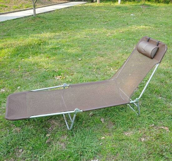 Outsunny Gartenliege braun Netzstoff B/H/L: ca. 56x28x182 cm