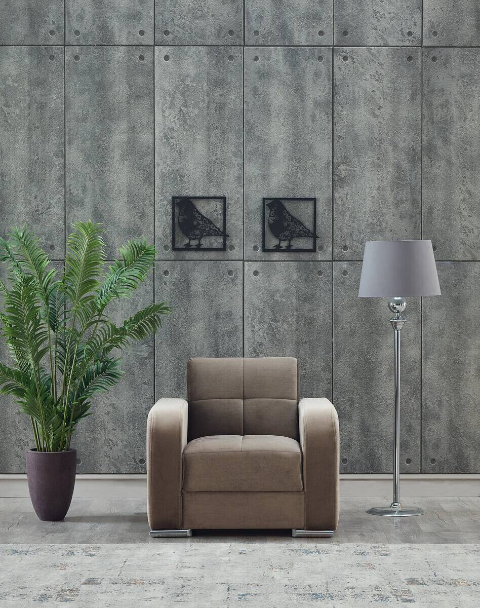 Sessel Orlando graubraun Microfaser B/H/T: ca. 88x85x83 cm