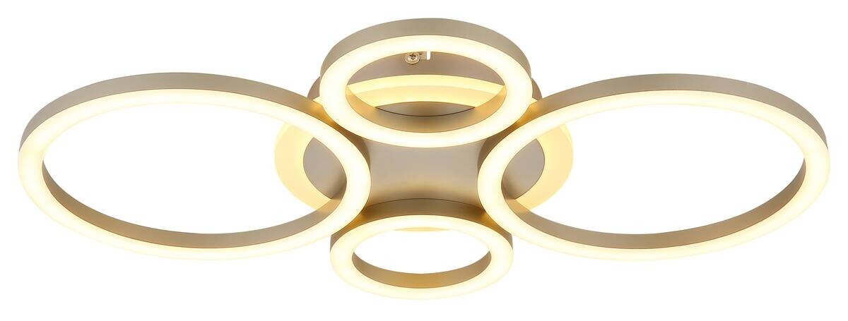 GLOBO LED-Deckenleuchte champagner kaffee Metall Kunststoff B/H/L: ca. 35,5x6,1x53 cm 1 Brennstellen