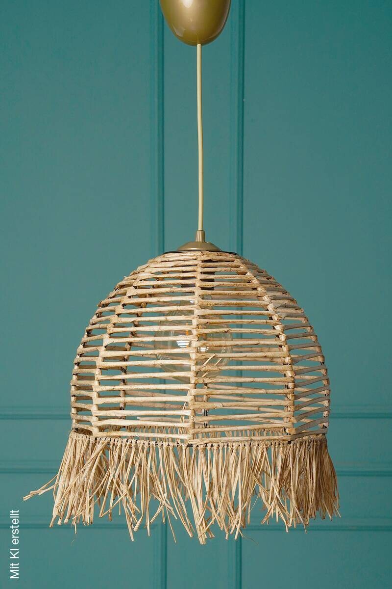 Opviq Pendelleuchte natur B/H/T/L/D: ca. 30x80x30x30x30 cm E27 1 Brennstellen