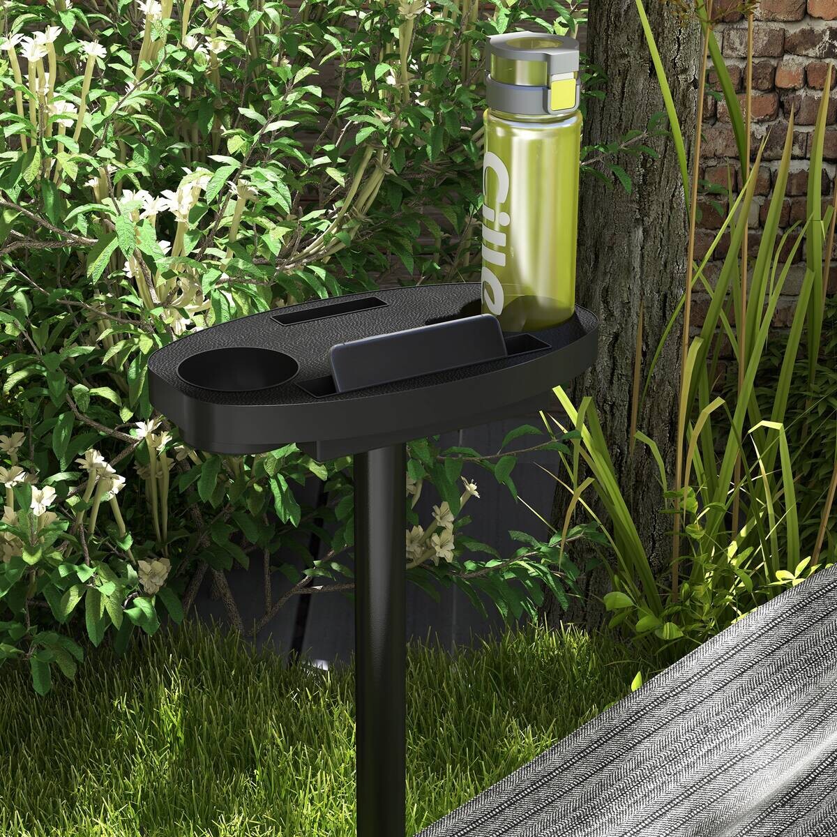 Outsunny Hängemattengestell schwarz Polypropylen B/H/L: ca. 125x285x110 cm