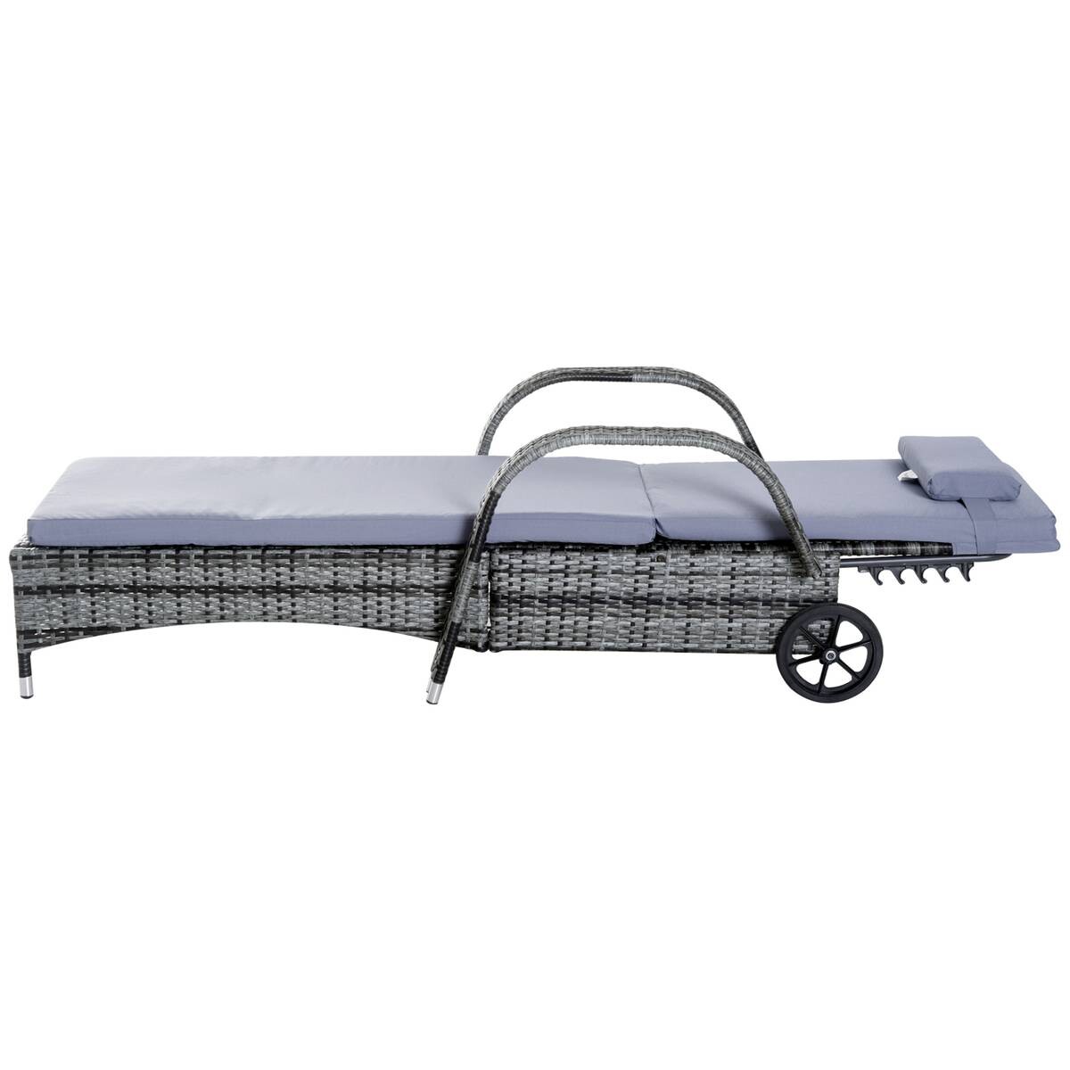 Outsunny Gartenliege grau Metall
