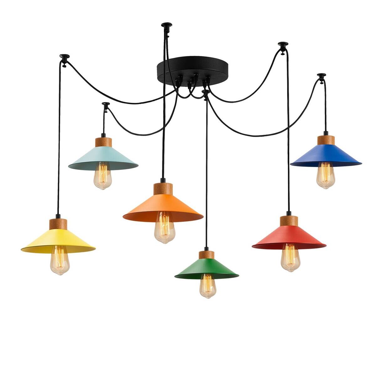Opviq Pendelleuchte Manavgat mehrfarbig B/H/T/L/D: ca. 144x100x144x144x144 cm E27 6 Brennstellen