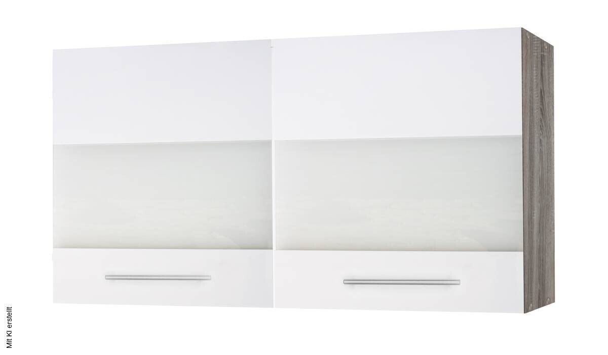 Glashängeschrank weiß Hochglanz B/H/T: ca. 100x64x35 cm