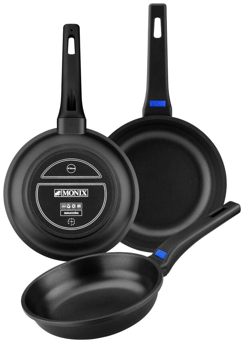 Monix Pfannenset SOLID schwarz Aluguss 3 tlg.