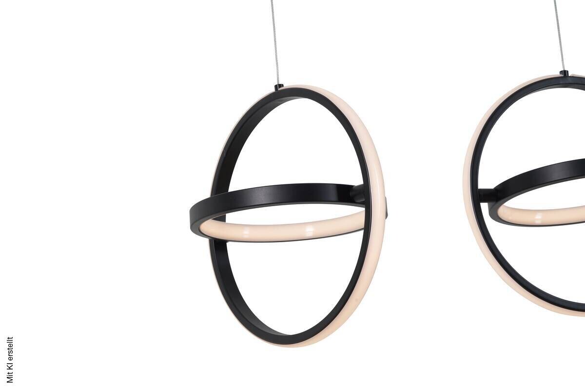 POCOline LED-Pendelleuchte Abby schwarz Metall B/H/L: ca. 30x120x101 cm