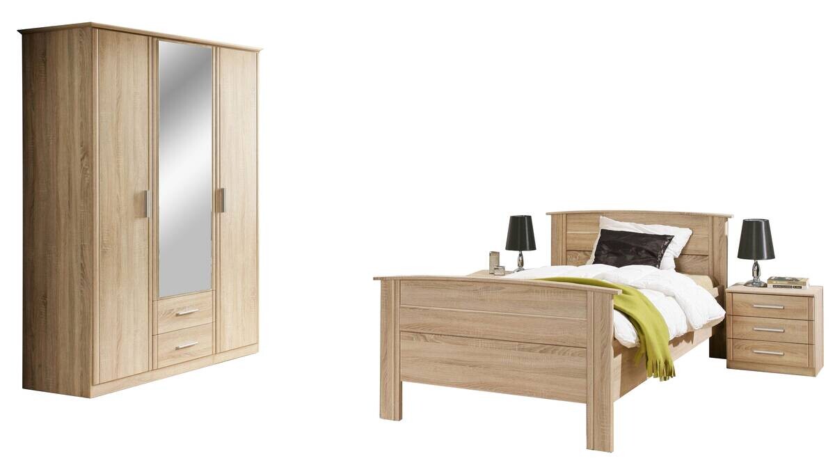 Komfortbett Eiche Sonoma Nachbildung weiß B/H/T: ca. 115x89,5x203 cm Liegefläche B/L: ca. 100x200 cm