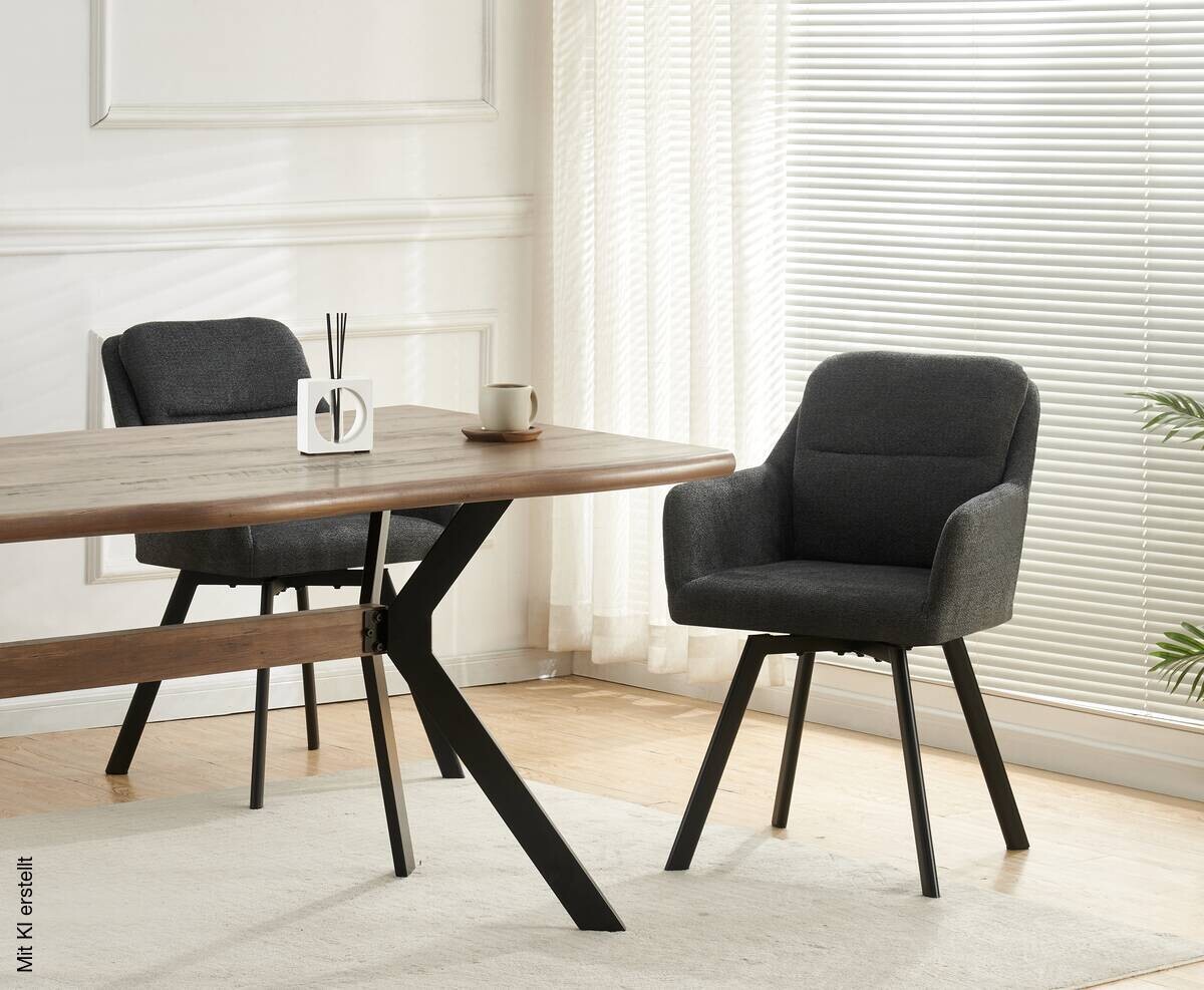Stuhl SOPHIE, 2er Set anthrazit Stoff B/H/T: ca. 53x87x62 cm