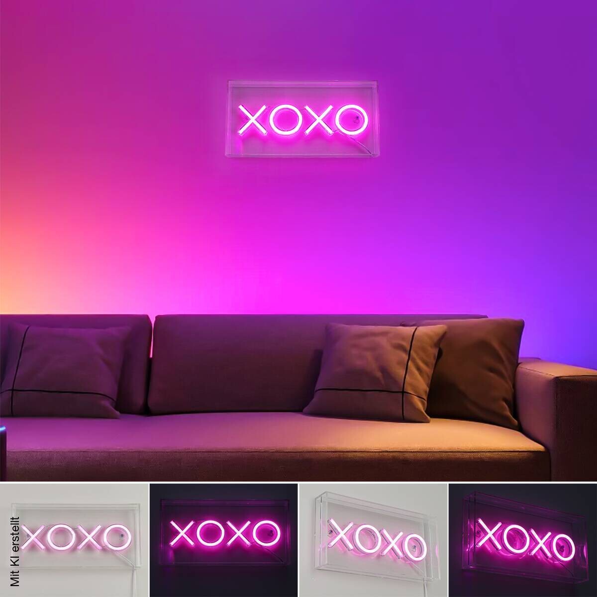 Nolo LED-Dekoleuchte Xoxo pink Kunststoff B/H/T: ca. 30x15x4,7 cm