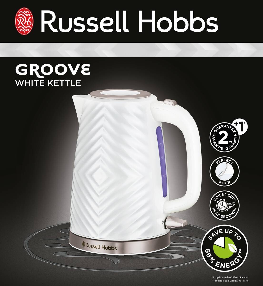 Russell Hobbs Edelstahl-Wasserkocher 26381-70 weiß Edelstahl Edelstahl B/H/T: ca. 22x24x17 cm ca. 1,7 l