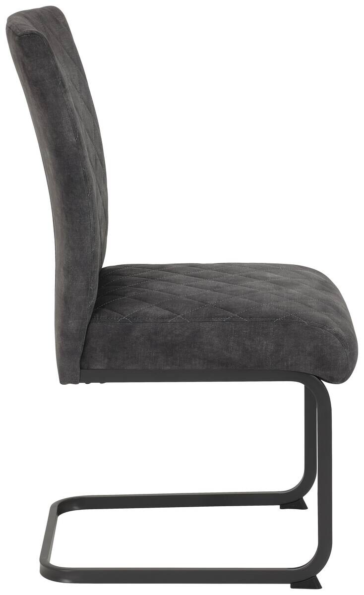 Schwingstuhl Rachel I, 4er-Set anthrazit Microfaser B/H/T: ca. 46x96x60 cm