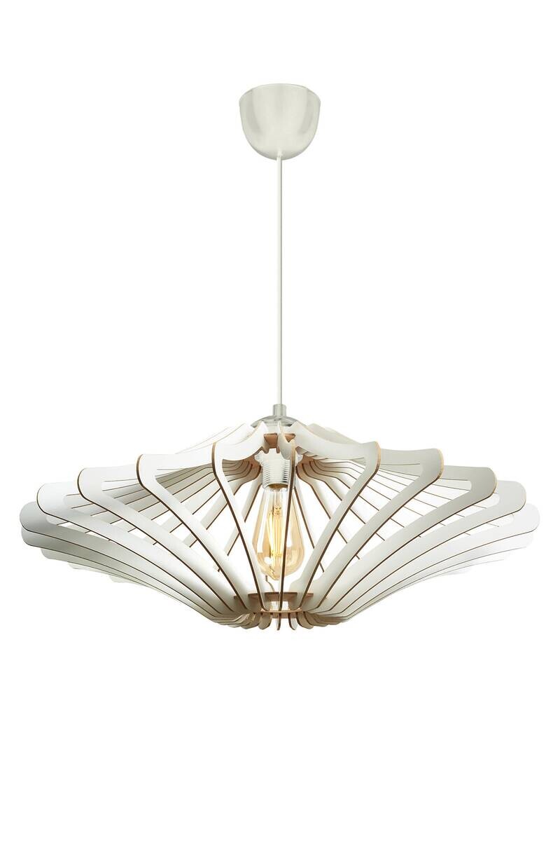 Opviq Pendelleuchte weiß MDF B/H/T/L/D: ca. 59x55x59x59x59 cm E27 1 Brennstellen