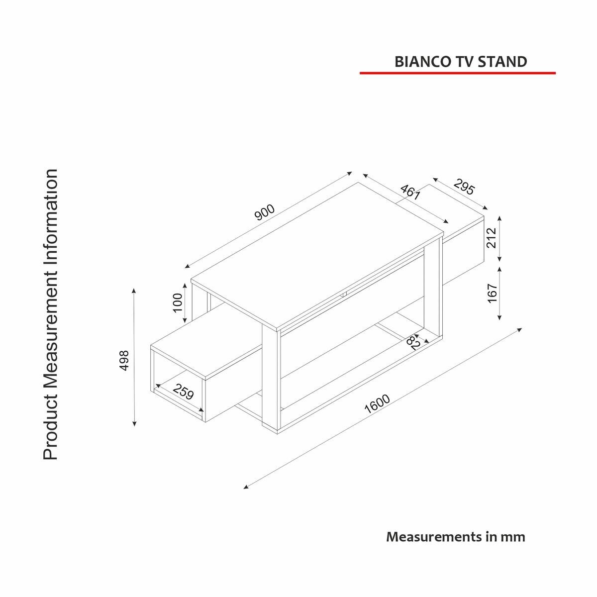 TV-Lowboard Bianco beige granit Optik B/H/T: ca. 160x49,8x46,1 cm