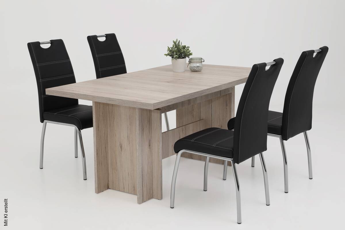 Stuhl Susi 2er Set schwarz Kunstleder B/H/T: ca. 44x98x61 cm