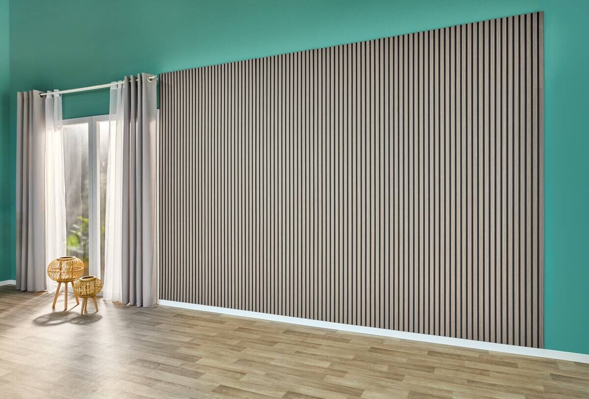 Wand- und Akustikpaneel grau L/B/H: ca. 244x60x1 cm pro Stück
